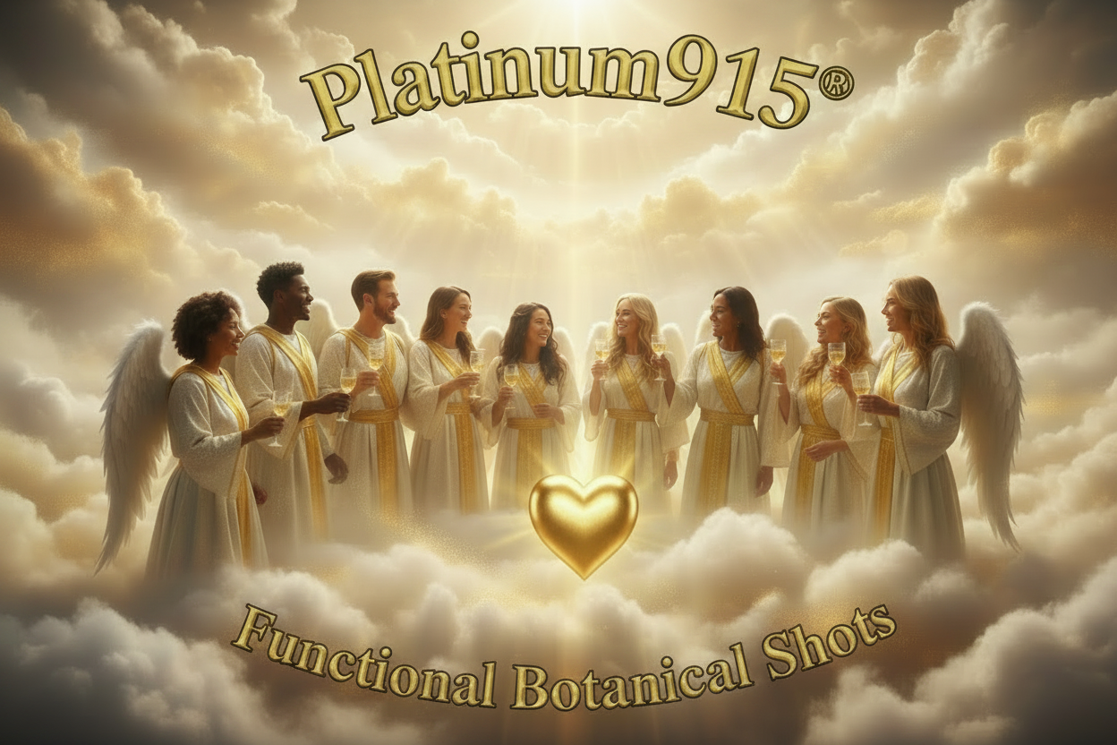 CannaShots™ by Platinum915® Functional Botanical Shots — alcohol-free, kava-free, kratom-free, and THC-free functional botanical shot — Angels enjoying award-nominated CannaShots™ by Platinum915®  in their raised glasses.